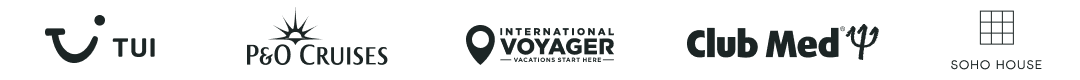 Company logos including TUI, P&O Cruises, International Voyager, Club Med and SoHo House