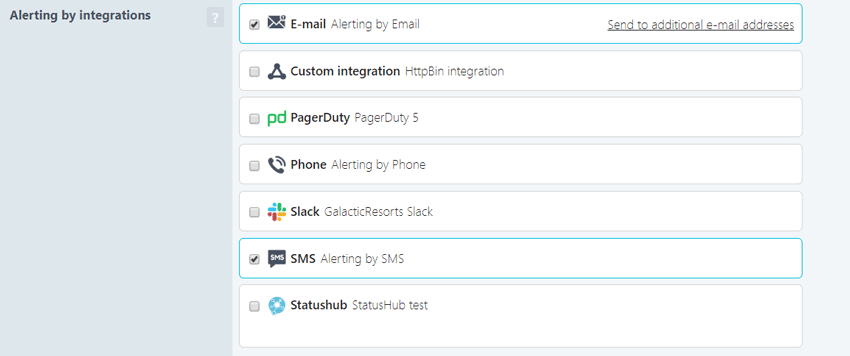 Integrations setup an the account