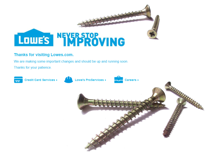 Lowe’s error message