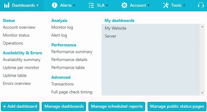 Uptrends Dashboards