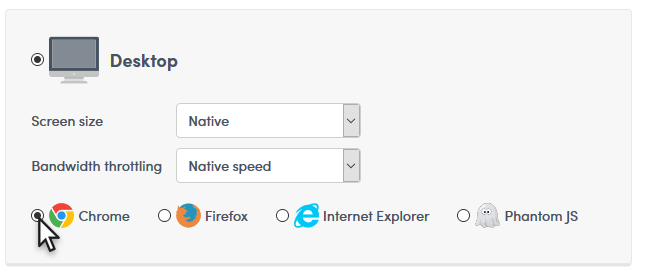 Browser selection