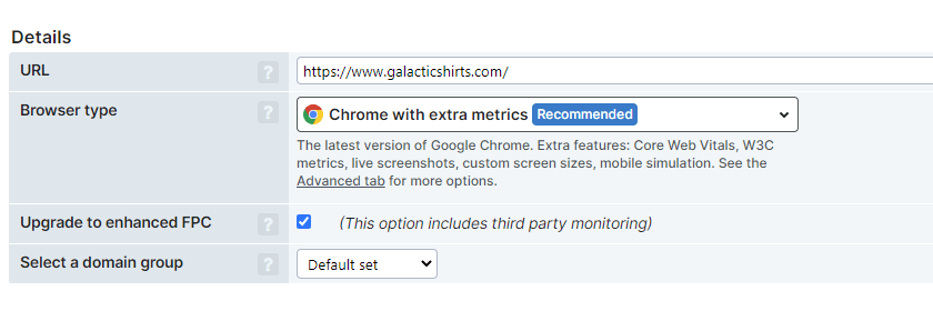 extra metrics setup