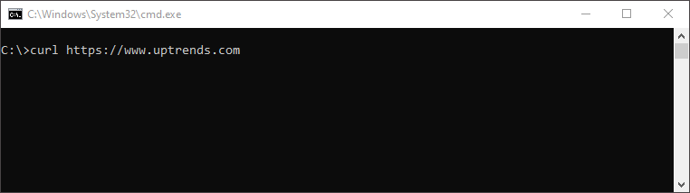 Command window with curl request