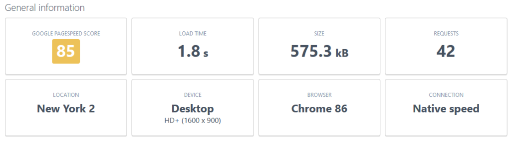 Webpage details example