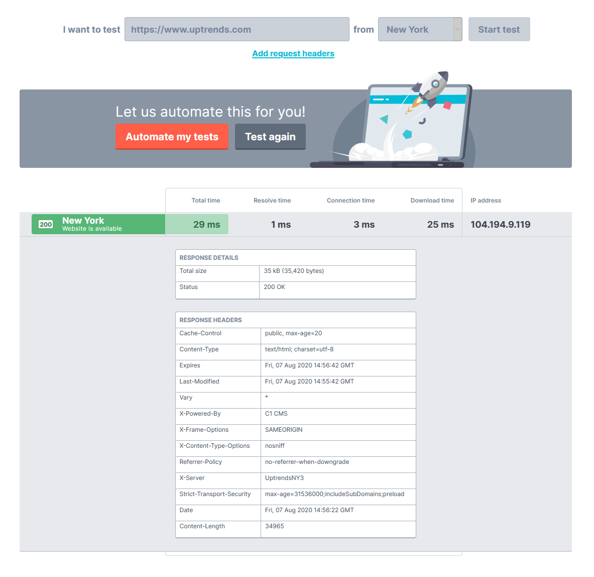 Header Check Tool