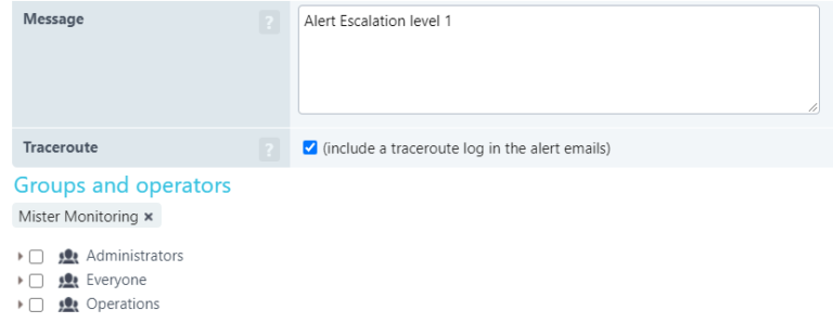 Traceroute setup in Uptrends