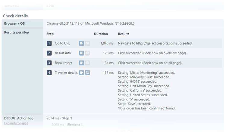 Transaction waterfall report