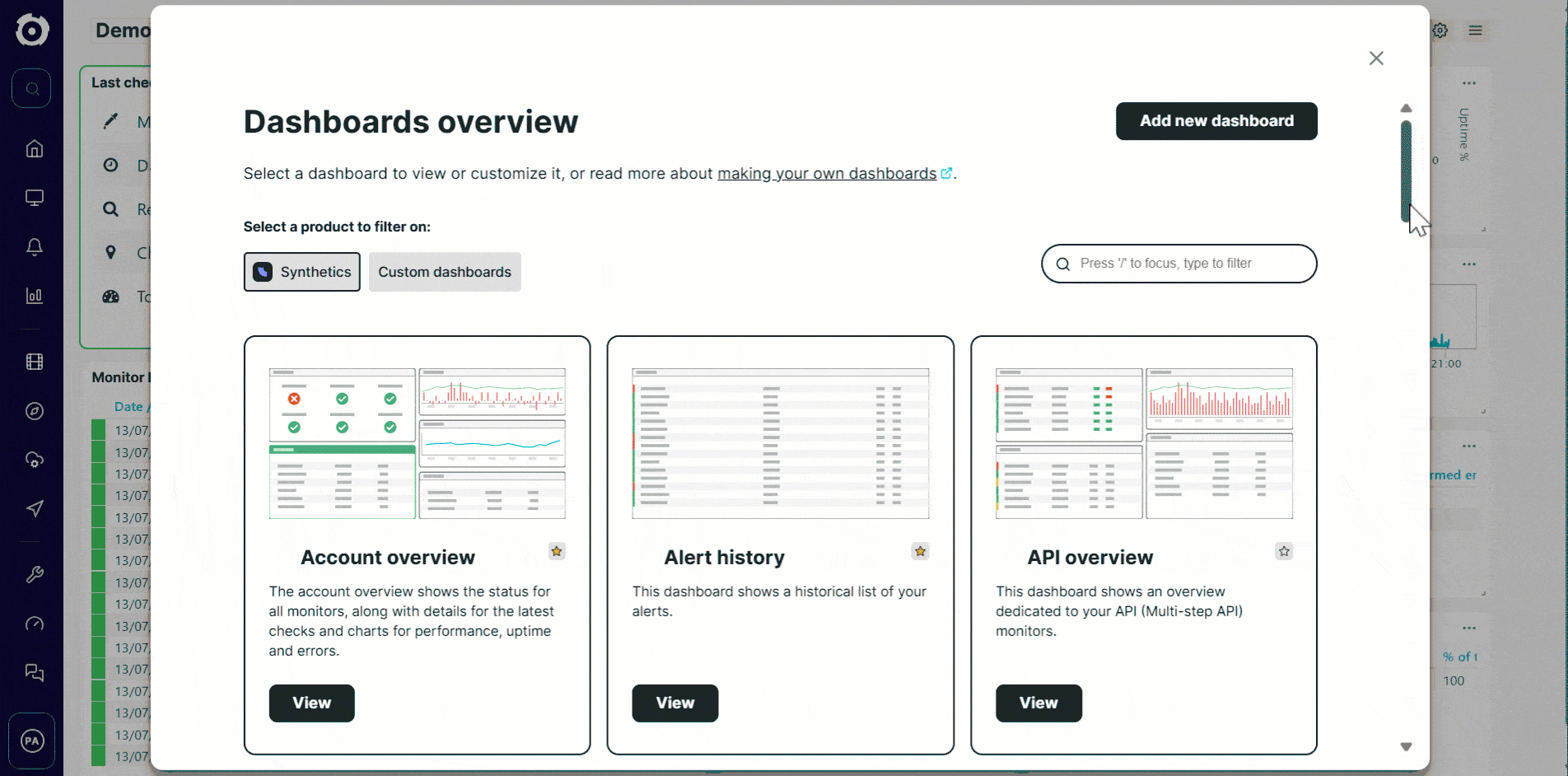 Dashboards
