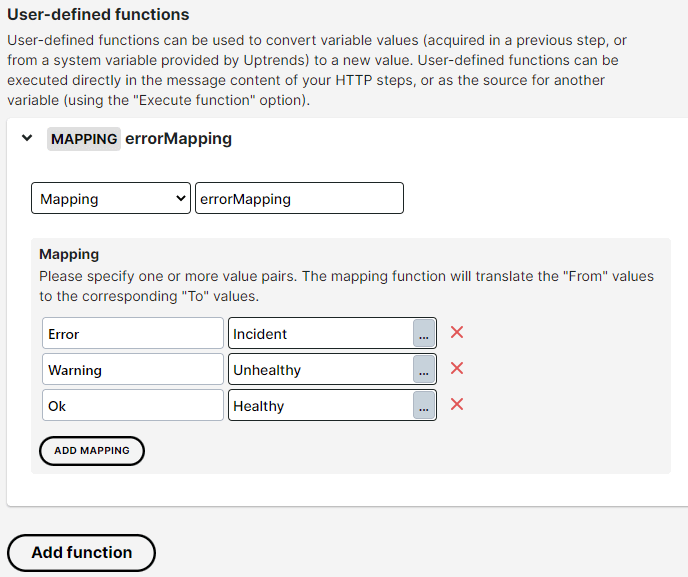 User-defined function example