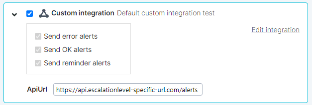 Configuring integration variable in alert definition
