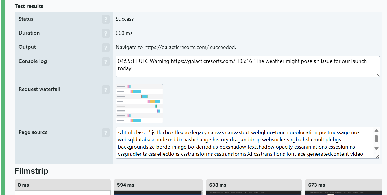 Check details monitor results for a transaction monitor