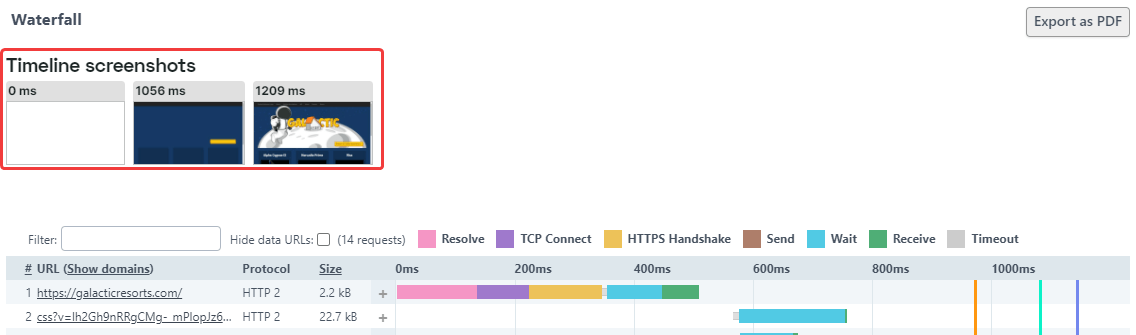 screenshot of filmstrip in check details