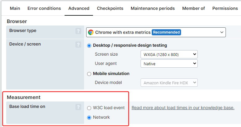 screenshot of total time measurement