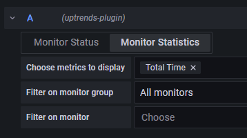 Selecting Uptrends data to display in the panel