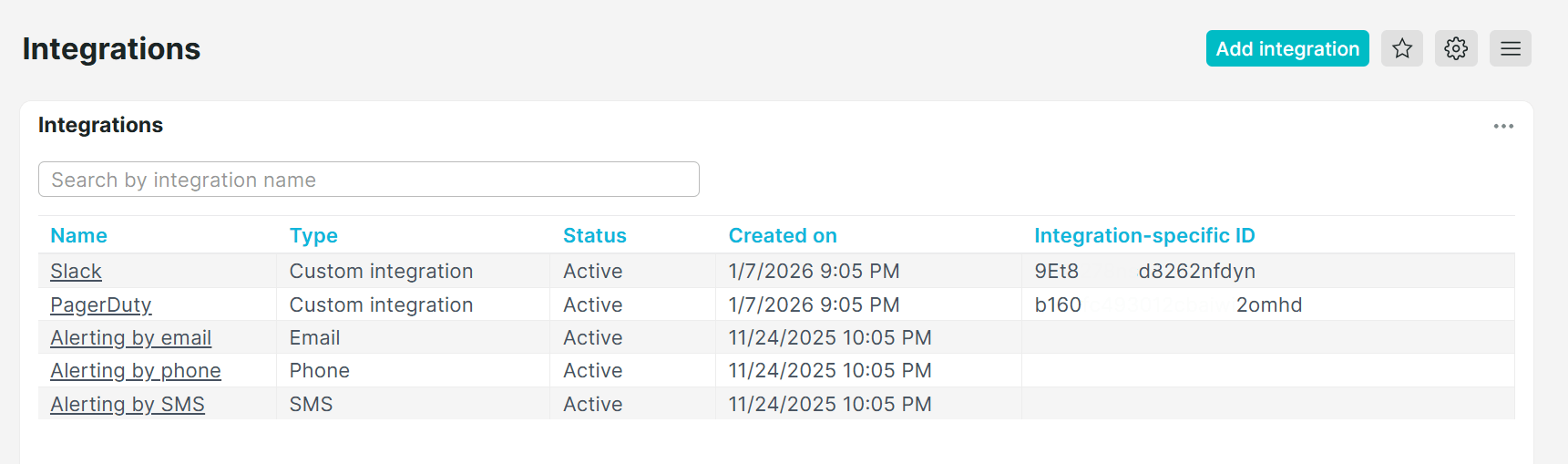 Access integrations ID in the integration page