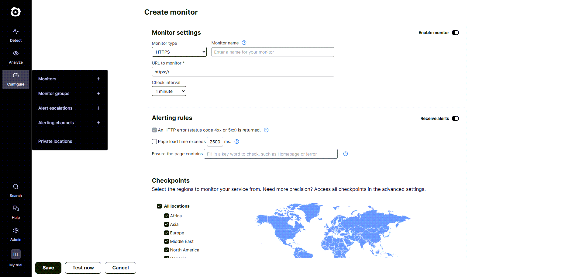 Modern web application interface