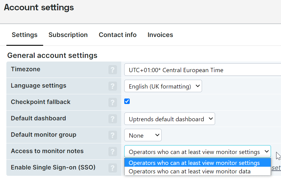 Access to monitor notes