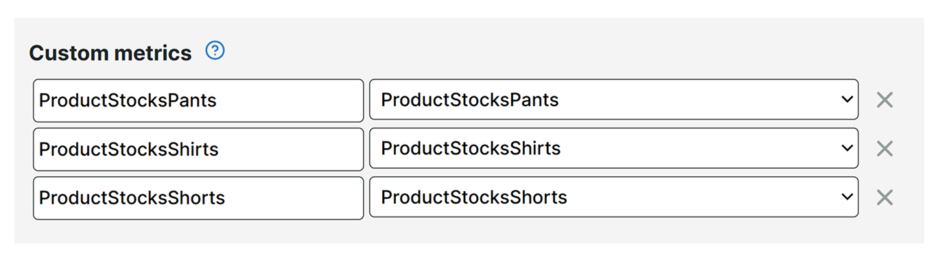 Custom metric variables