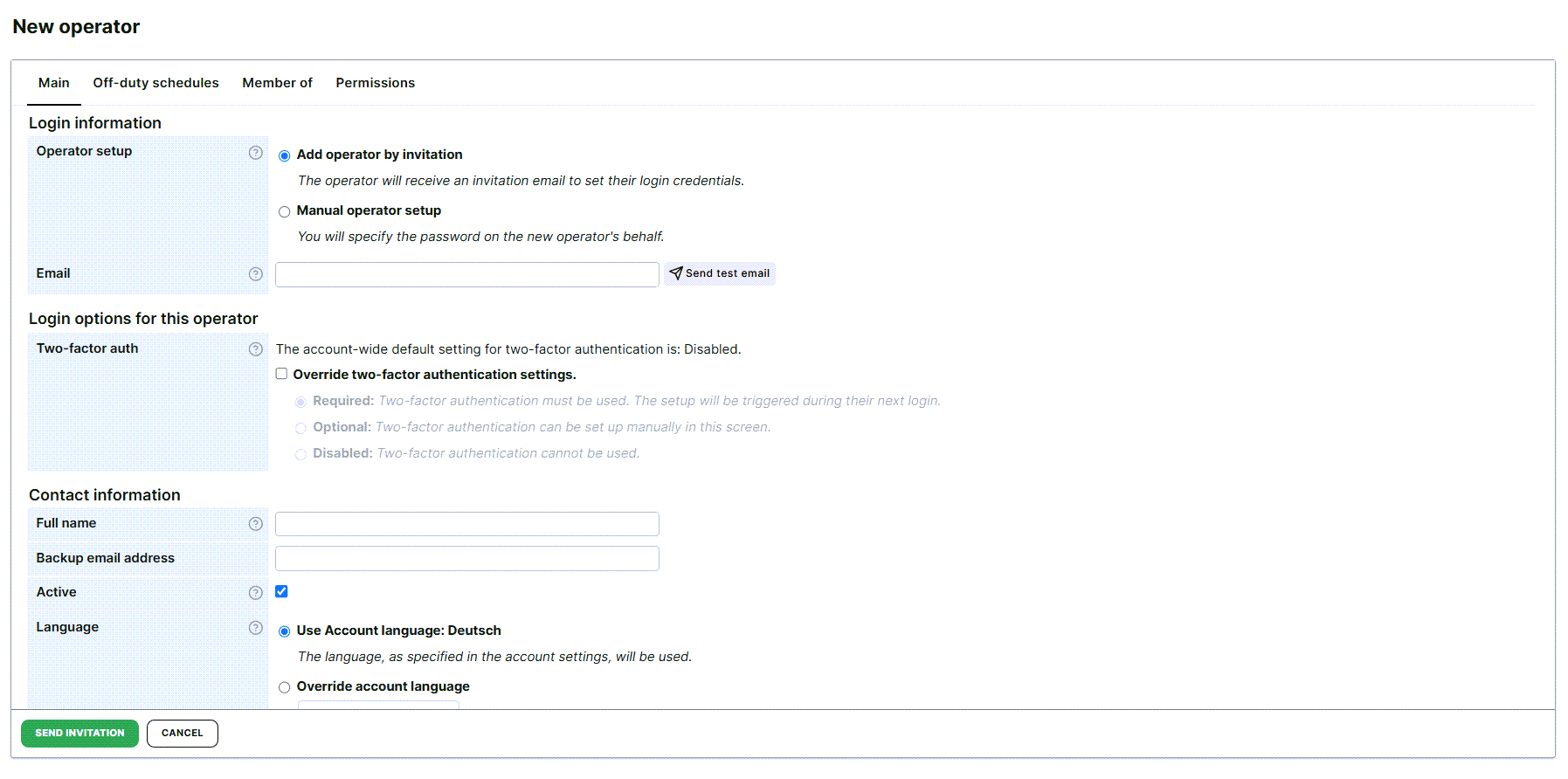 Operator Editor