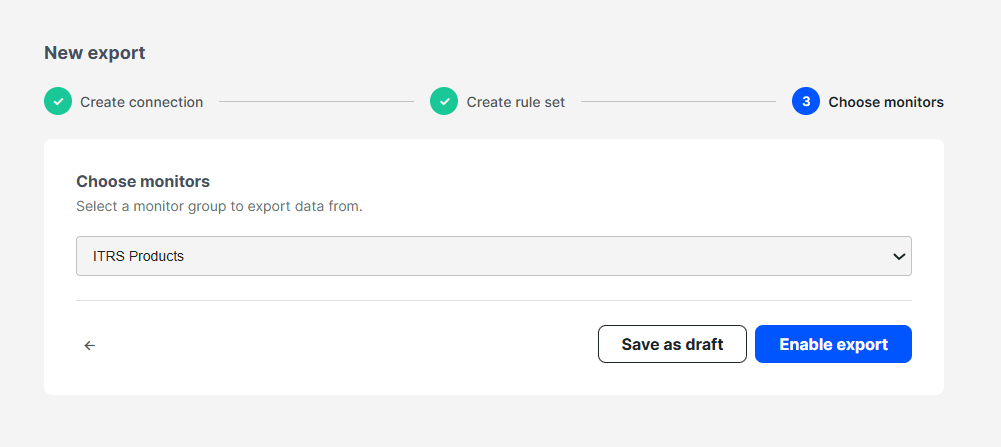 Choose monitors on the Uptrends OpenTelemetry export