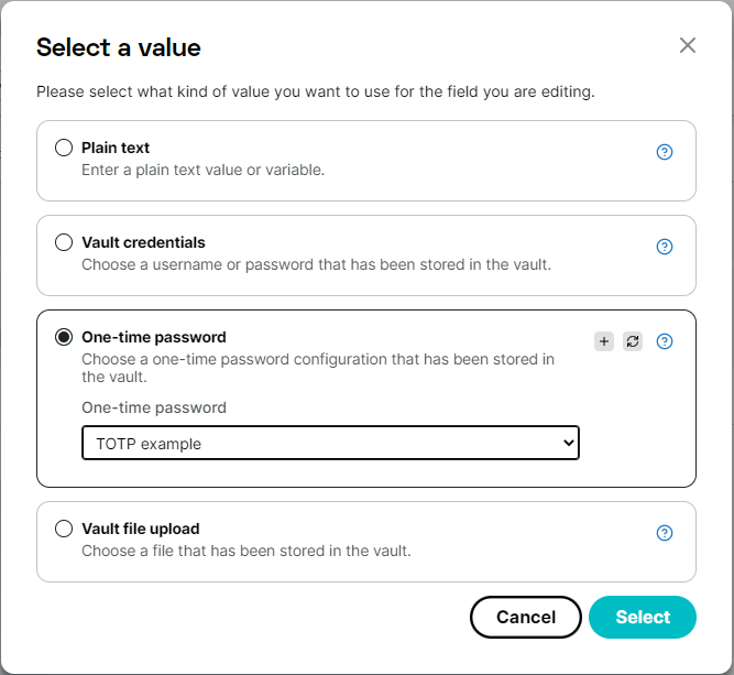 Selecting OTP config in transaction