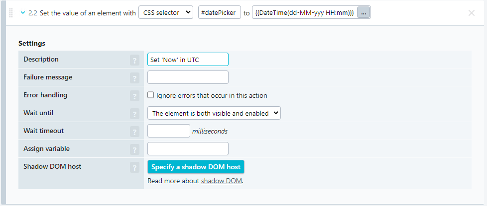 DateTime variable example