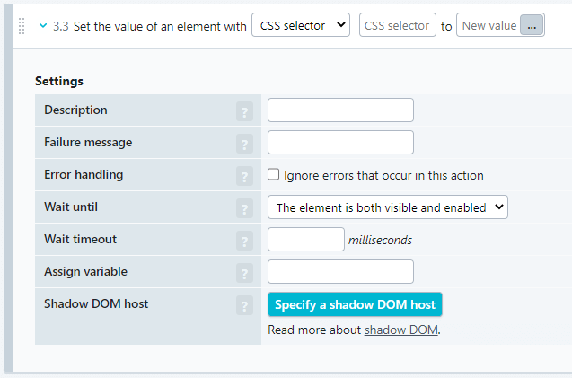 Page interactions - set