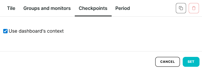 Checkpoint tab in report tiles