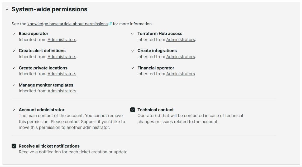 System-wide permission types