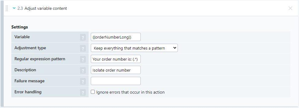 Transforming a variable