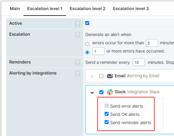 screenshot integration in escalation level