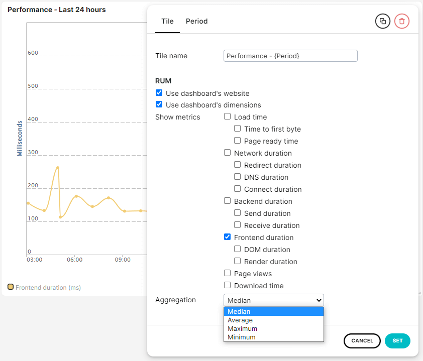 screenshot tile settings aggregation