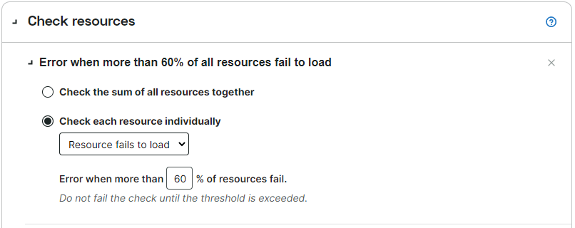 screenshot error condition individual resource fails