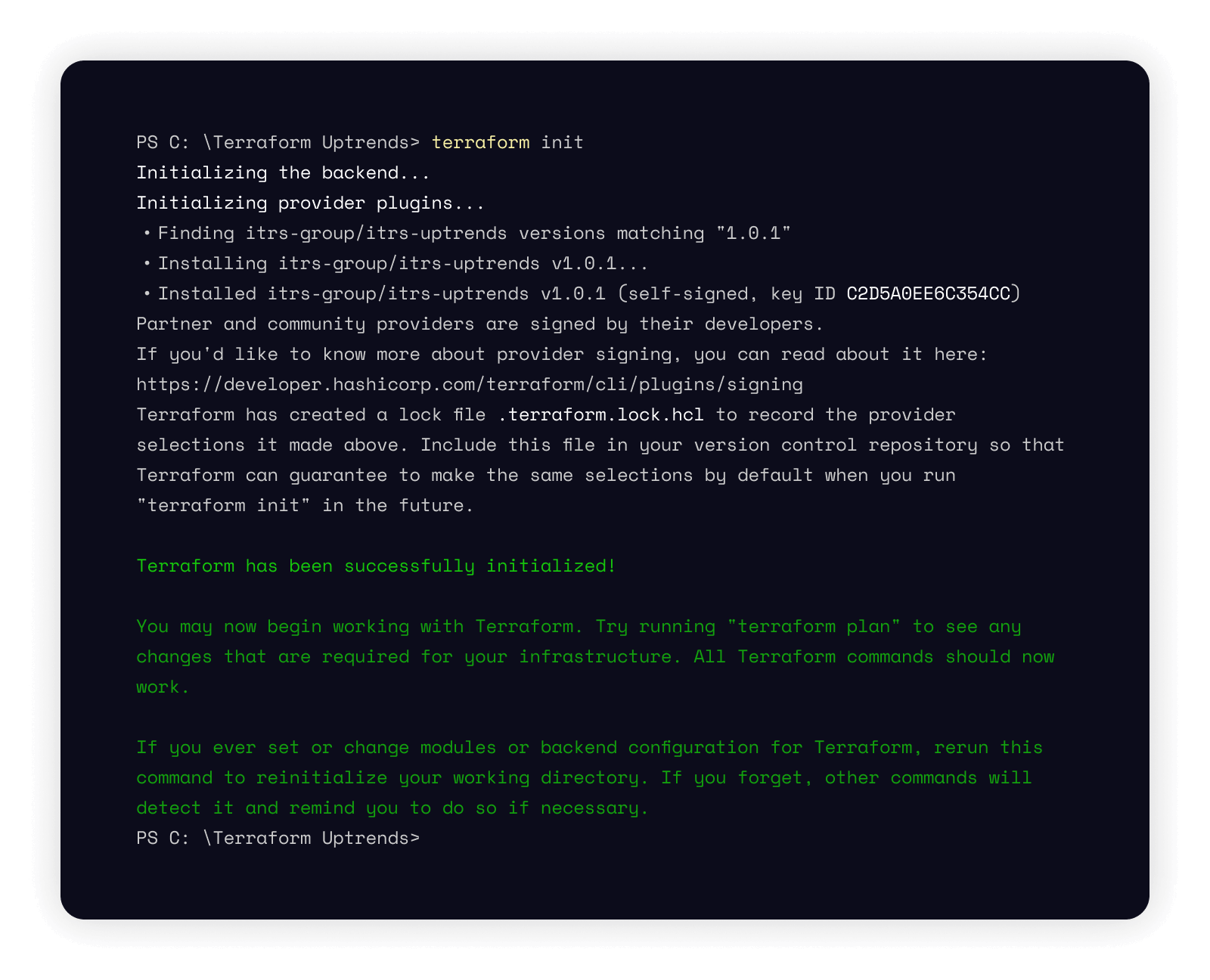 Initializing Terraform