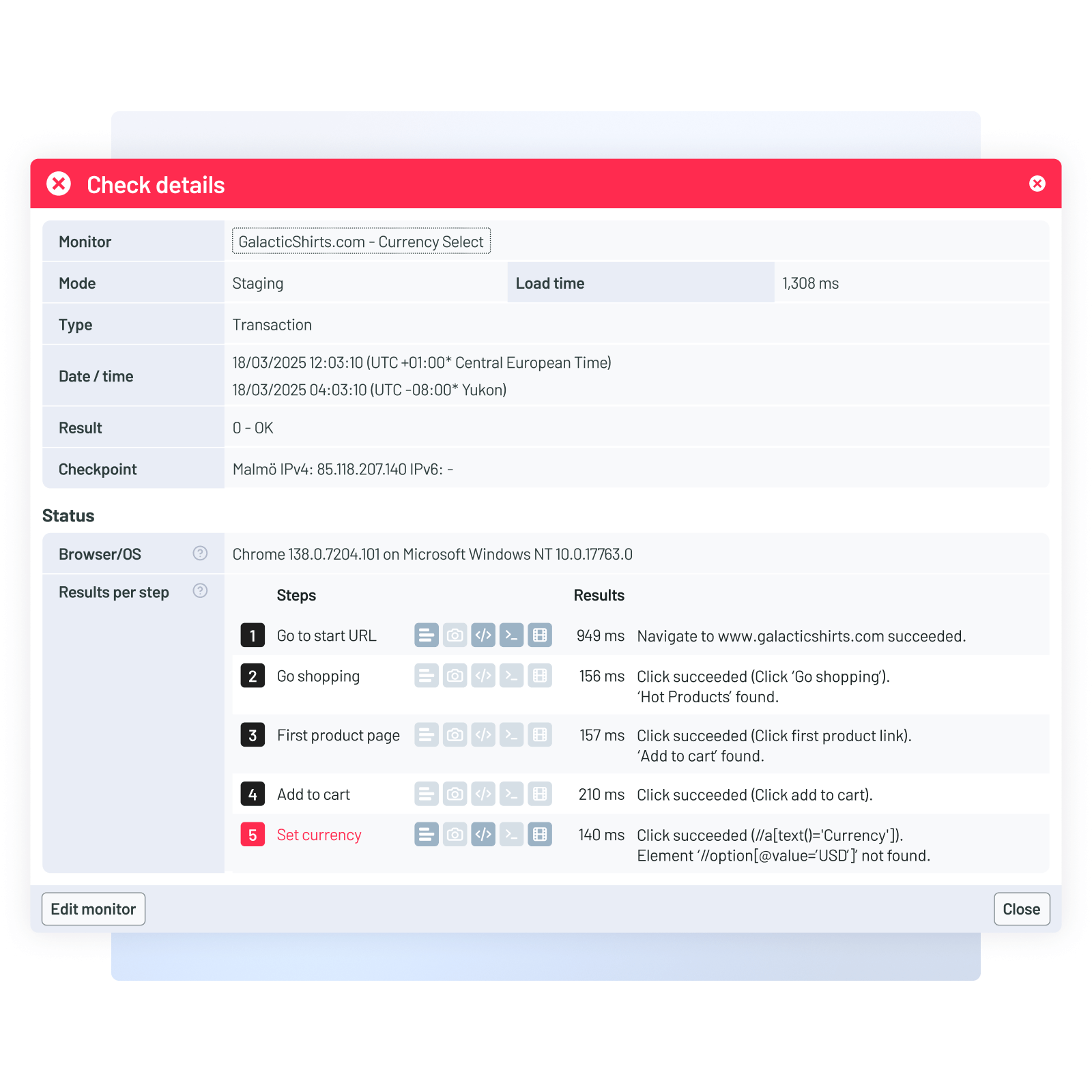 Building the steps of multi-step API monitoring