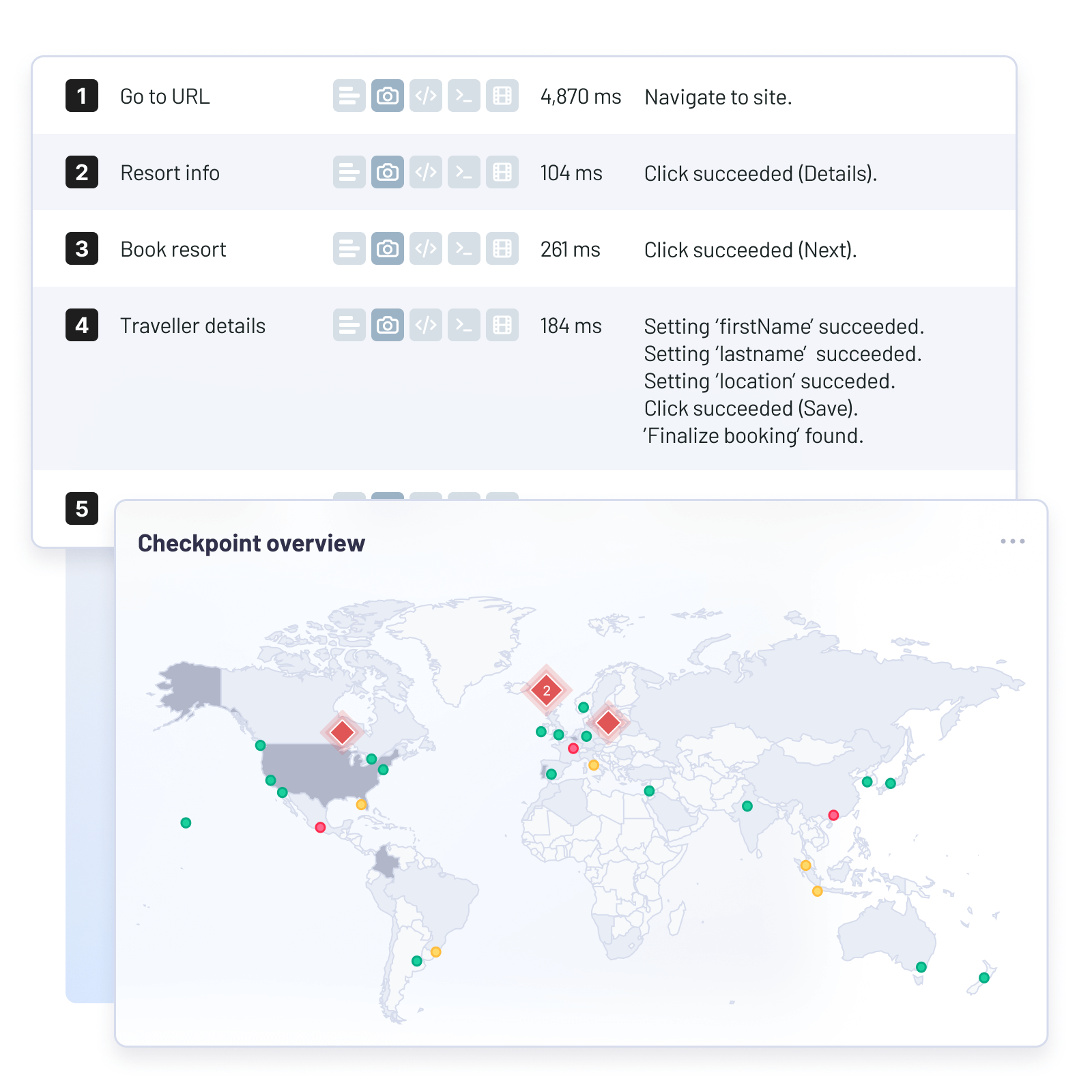Building the steps of multi-step API monitoring