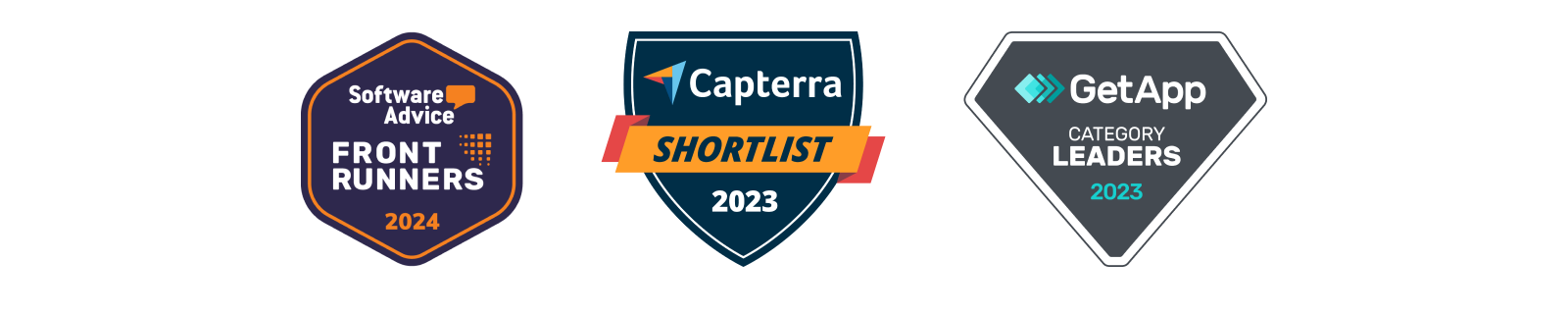 Badges of Front Runners, Capterra and GetApp