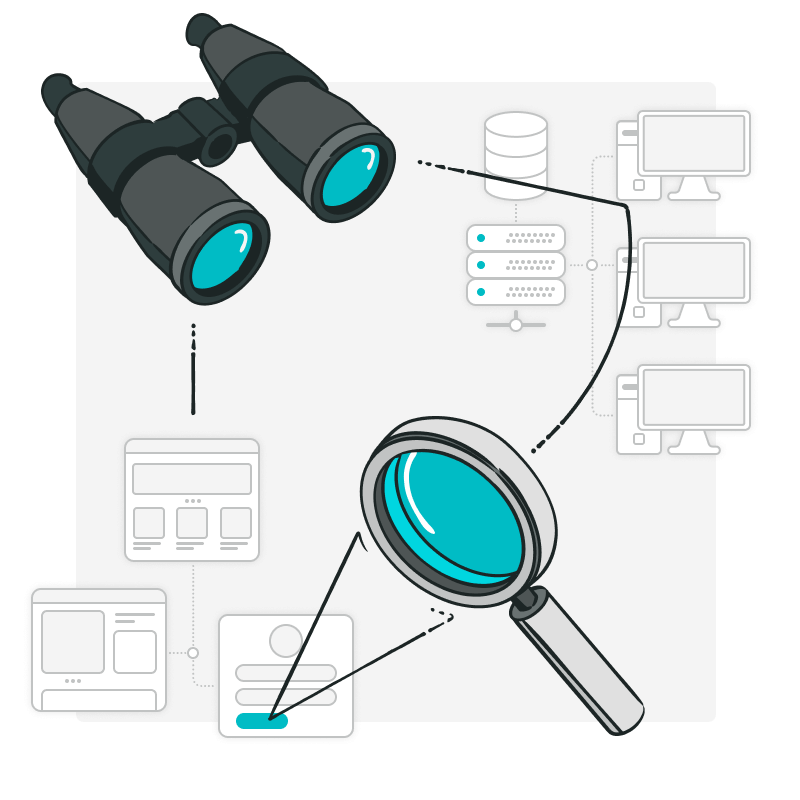 Difference between monitoring vs observability, binoculars and looking glass.