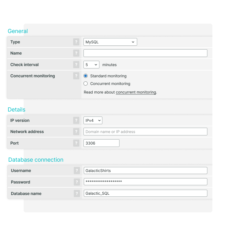 Set up your server monitor to connect to your SQL database